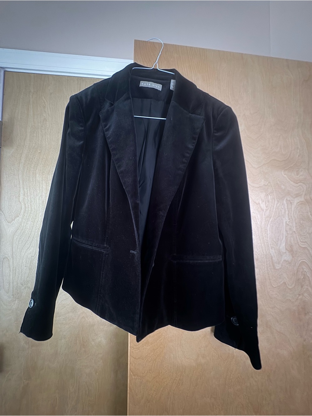 Kate Hill Black Velvet Blazer Jacket - Women's